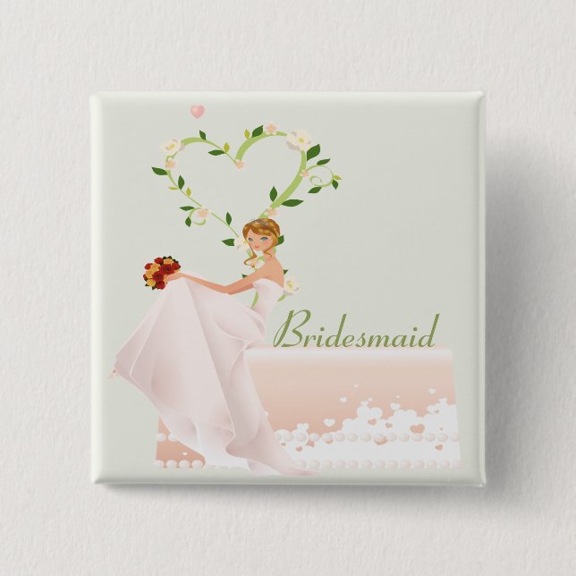 Elegant Bridesmaid Button (Front)