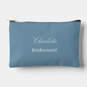 Elegant Bridesmaid Dusty Blue Accessory Pouch
