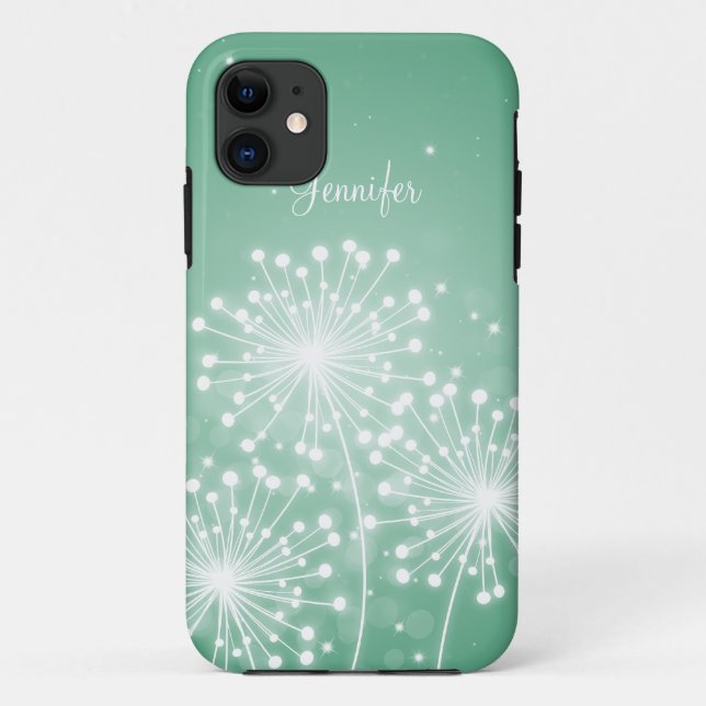 Elegant Bridesmaid Favour Summer Sparkle Mint Gree Case-Mate iPhone Case (Back)