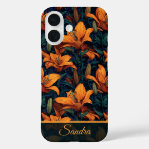 Elegant Bridesmaid Gift Lilies Floral Custom iPhone 16 Case