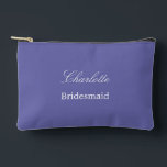 Elegant Bridesmaid Lavender Accessory Pouch<br><div class="desc">Elegant Bridesmaid Lavender Accessory Pouch, please personalise the name of the bridesmaid, using the online personalisation template before ordering. The personalisation template may also easily be used to personalise the design for other wedding guest roles, such as Maid of Honour, by changing the relevant text accordingly before before adding to...</div>