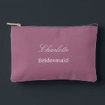 Elegant Bridesmaid Mauve Accessory Pouch<br><div class="desc">Elegant Bridesmaid Mauve Accessory Pouch, please personalise the name of the bridesmaid, using the online personalisation template before ordering. The personalisation template may also easily be used to personalise the design for other wedding guest roles, such as Maid of Honour, by changing the relevant text accordingly before before adding to...</div>