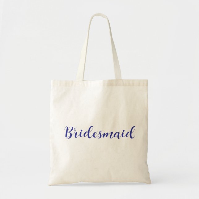 Elegant Bridesmaid Tote Bag with Cursive Script (Front)