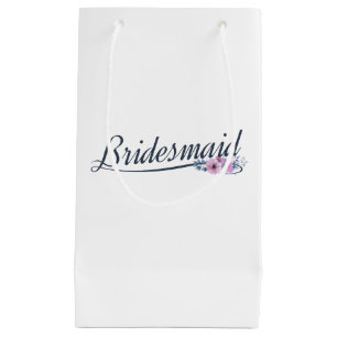 Elegant Bridesmaid Wedding Calligraphy   Gift Bag