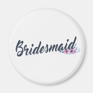 Elegant Bridesmaid Wedding Calligraphy Magnet