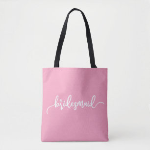 Elegant Bridesmaid Wedding Calligraphy   Tote Bag