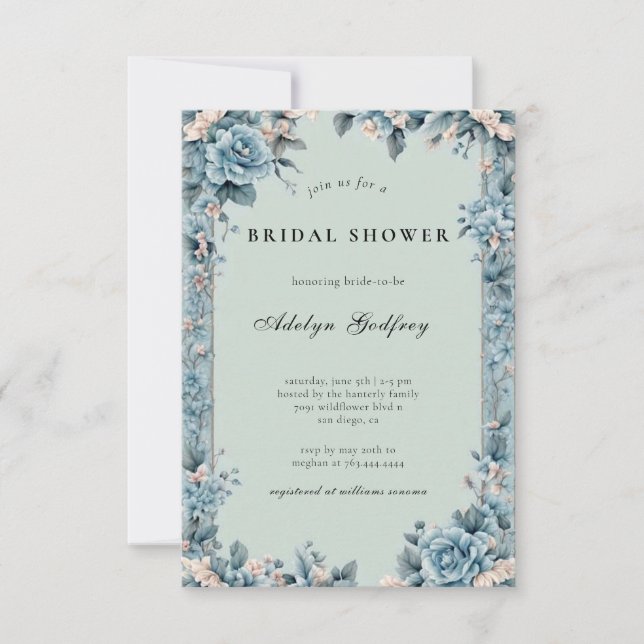 Elegant Bridgerton-Inspired Bridal Shower Invitation (Front)