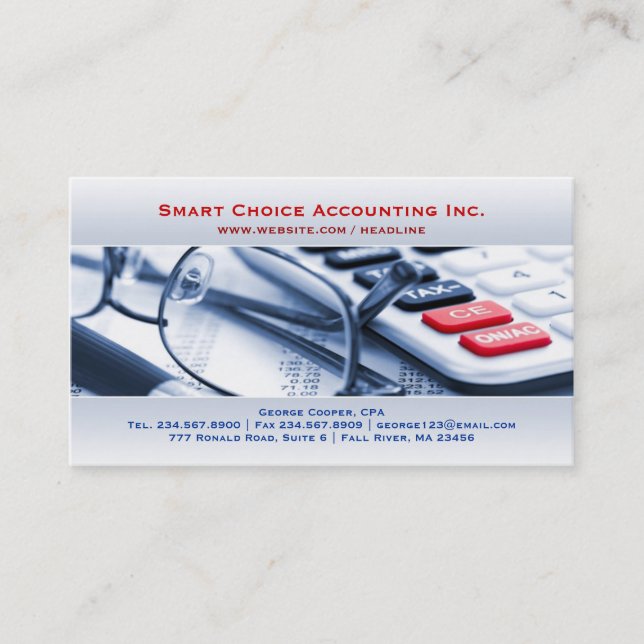 Elegant Bright Accounting Business Card (Front)