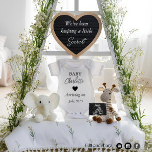 Elegant bright floral  pregnancy announcement 