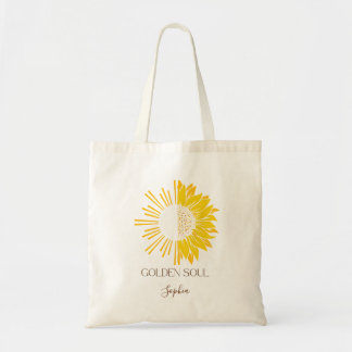 Elegant Bright "Golden Soul" Sunflower Tote Bag