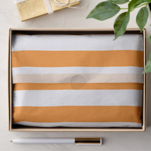 Elegant Bright Orange and White Striped Pattern Tissue Paper
