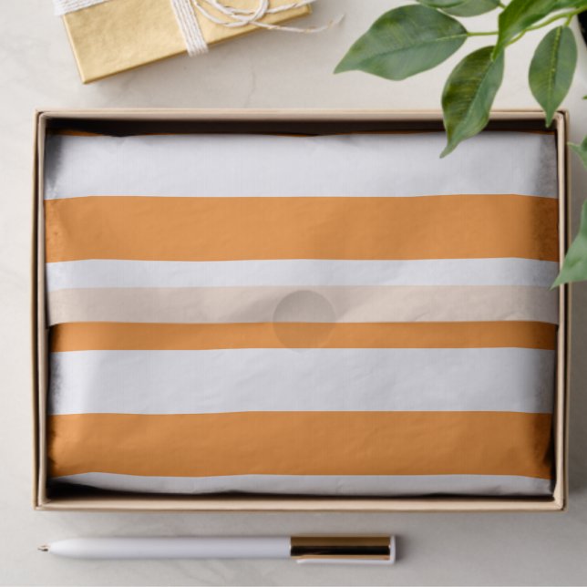 Elegant Bright Orange and White Striped Pattern Tissue Paper (Creator Uploaded)