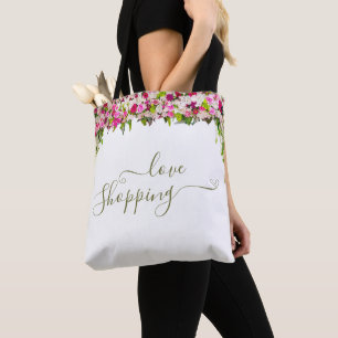 Elegant Bright Pink Floral minimalist  Tote Bag