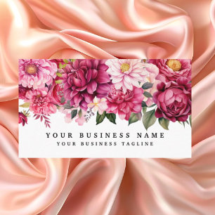 Elegant Bright Pink Flowers Business Cards