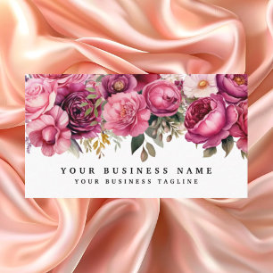 Elegant Bright Pink Flowers Business Cards