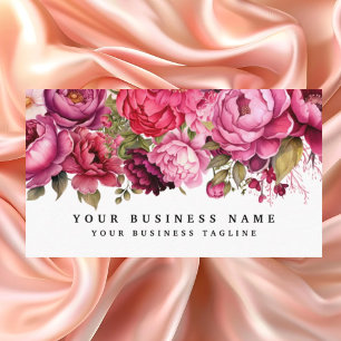 Elegant Bright Pink Flowers Business Cards