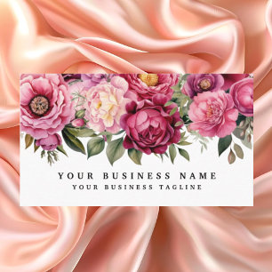 Elegant Bright Pink Flowers Business Cards