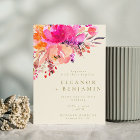 Elegant Bright Pink Watercolor Floral Wedding