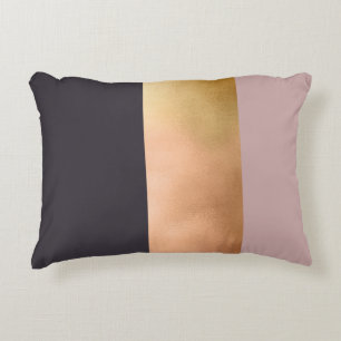elegant bright rose gold pink grey colour block decorative cushion