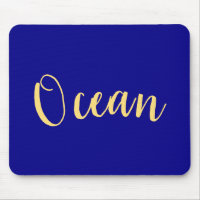 Elegant Bright Royal Blue Nautical "Ocean" Script