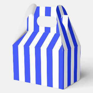 Elegant Bright Royal Blue Striped Pattern Favour Box