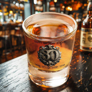Elegant Bronze 30th Birthday Shot Glass
