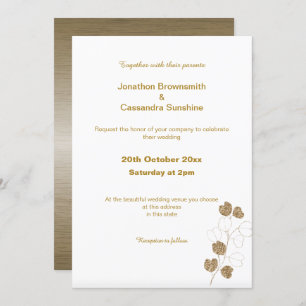 ELEGANT BRONZE GOLD EUCALYPTUS WEDDING INVITATION