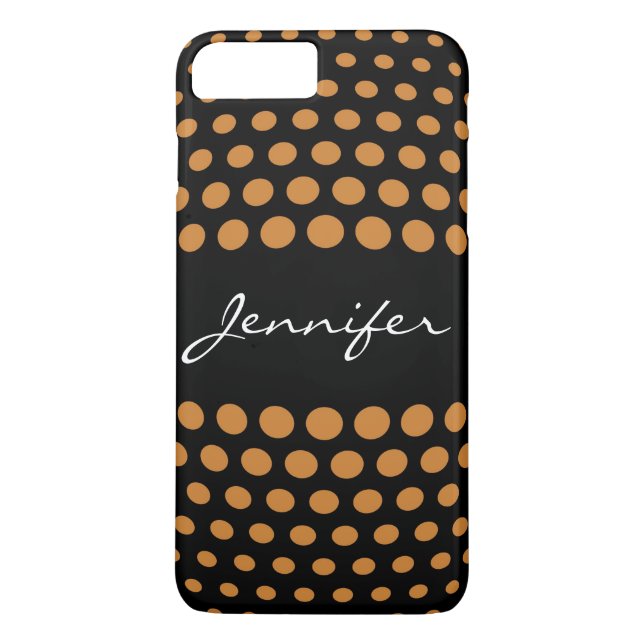 Elegant Bronze Polka Dots Pattern Case-Mate iPhone Case (Back)