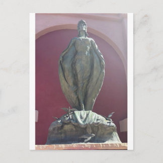Elegant Bronze Statue of Woman Postcard