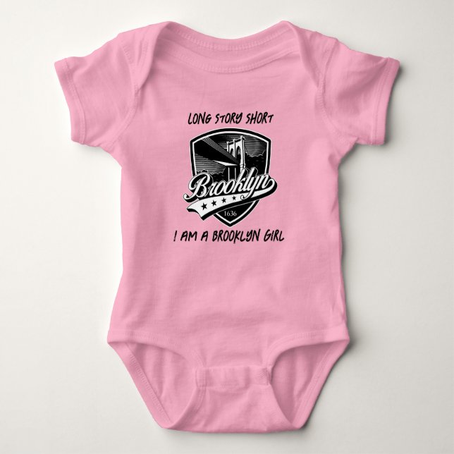 Elegant Brooklyn Logo Design Baby Bodysuit (Front)