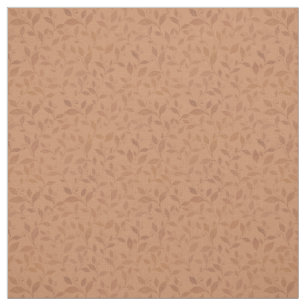 Elegant Brown Abstract Autumn Leaves Pattern Fabric