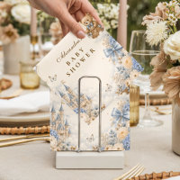 Elegant Brown And Blue Bear Baby Shower