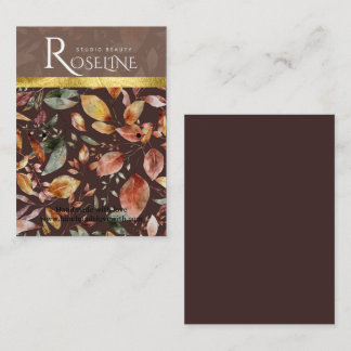 Elegant Brown and gold flower birds card display