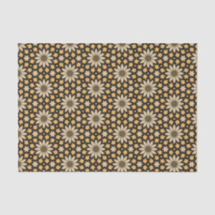 Elegant brown and gold tone modern geometric flora tissue paper