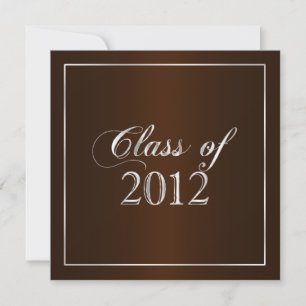 Elegant Brown and Silver Class of 2012 Invitation
