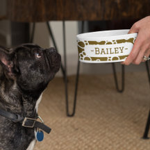 Elegant Brown and White Personalized Dog Paw Print