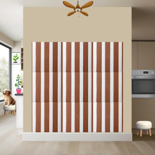 Elegant Brown and White Striped Tile