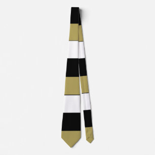 Elegant Brown Black and White Stripes Pattern Tie