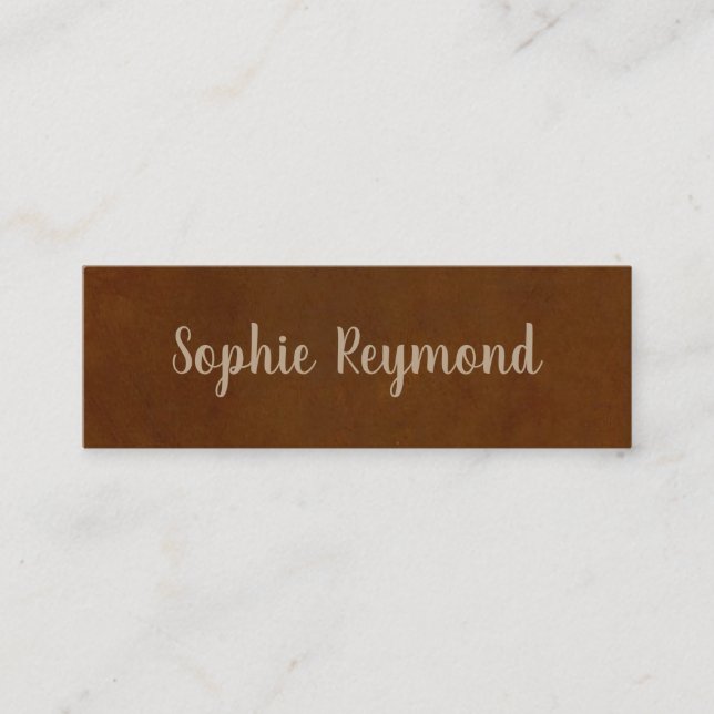 elegant brown business card with script name (Front)