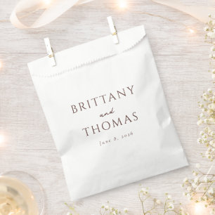 Elegant Brown Calligraphy Favour Bags