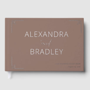 Elegant Brown Calligraphy Guest Book