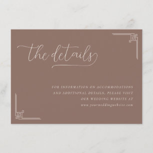 Elegant Brown Calligraphy With Geometric Accents Enclosure Card