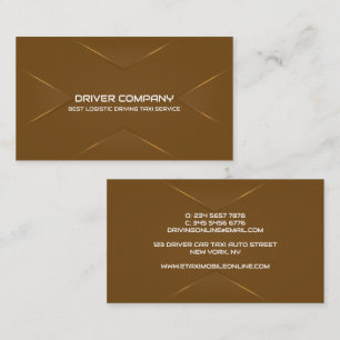 Elegant brown Chauffeur Driver Business Card
