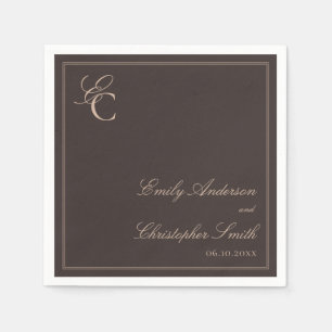 Elegant Brown Classic Wedding Napkin