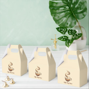 Elegant Brown Coffee espresso business logo shop Favour Box