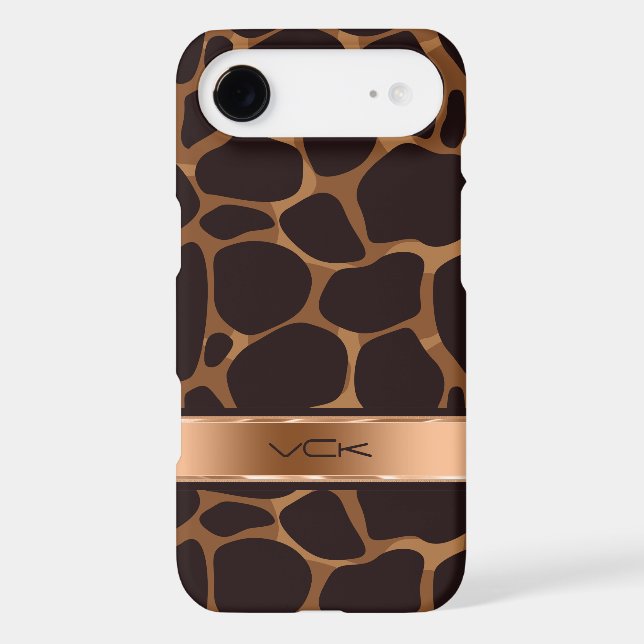 Elegant Brown & Copper Leopard Print Case-Mate iPhone Case (Back)
