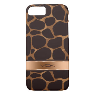 Elegant Brown & Copper Leopard Print iPhone 8/7 Case