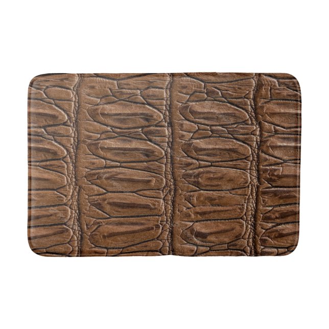 Elegant Brown Crocodile  Bath Mat (Front)