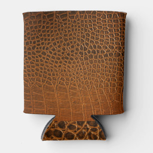 Elegant brown crocodile leather texture. can cooler