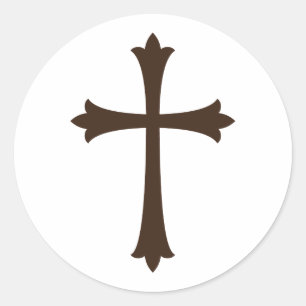 Elegant brown cross first communion envelope seal